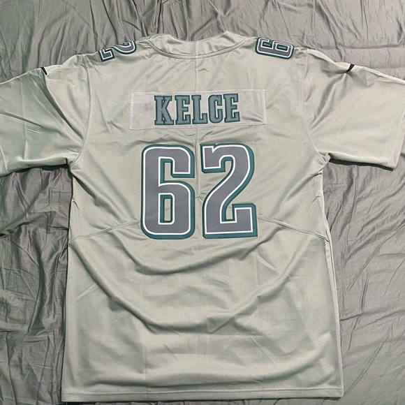 NFL Jersey Philadelphia Eagles Grey SuperBowl Patch Jason Kelce #62 Mens Medium - Picture 1 of 7
